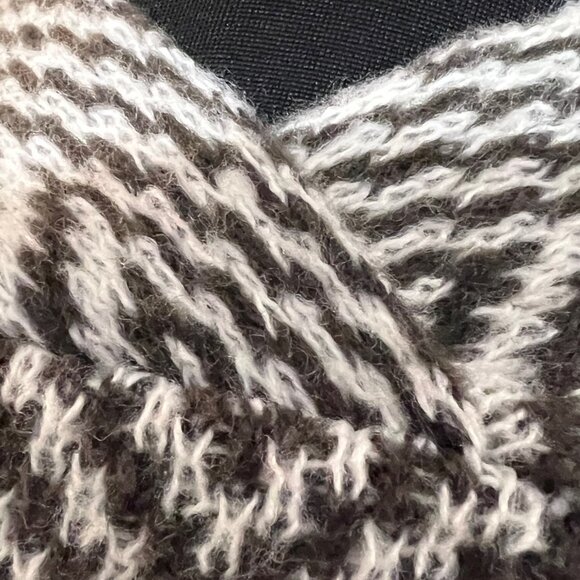 Emery Rose Long Open Cardigan Sweater Duster Brown and White Chevron Medium - Picture 9 of 13